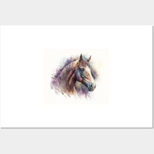 Horse Watercolour Painting Posters and Art